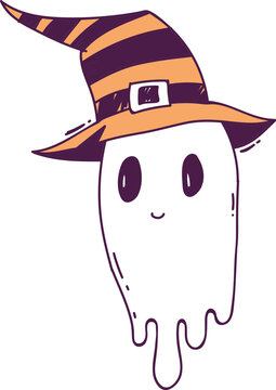 Cute Hand Drawn Halloween Ghost Illustration