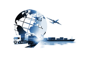 Fototapeta premium Logistics and transportation of world Container Cargo ship logistic import export and transport industry background