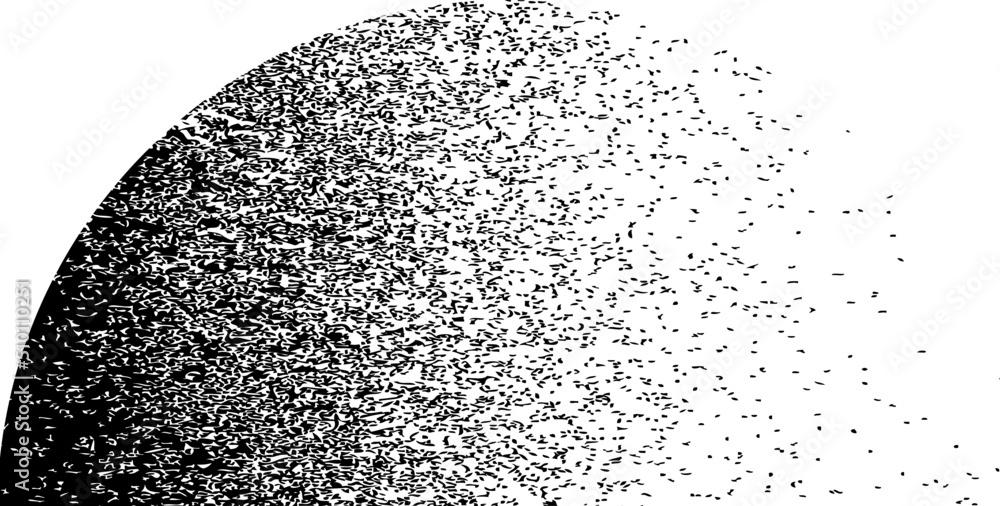 Poster distorted geometric shape . minimal art design . noise destroyed logo . trendy grainy shapes . graph