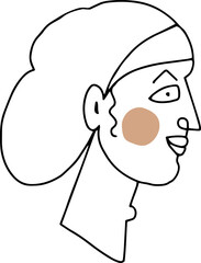 Greek Woman Head Line 2 Illustration