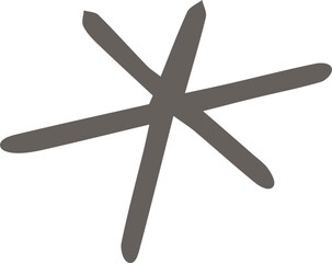 Grey Small Star Snowflake Doodle 3 Illustration