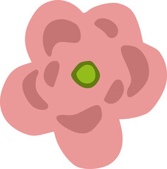 Dark Pink Rose Flower Illustration