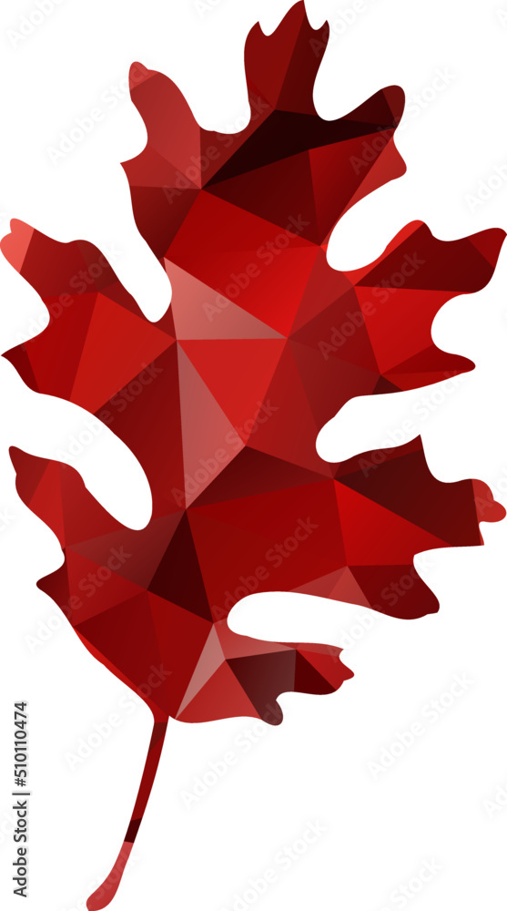 Wall mural golden triangular maple leaf illustration