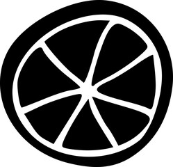 Obraz premium Black Lemon Slice Fruit Illustration