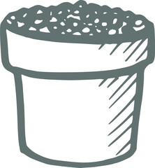 Green Flower Pot Doodle Illustration