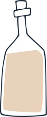 Line Rose Wine Bottle Illustration
