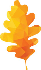 Golden Triangular Oak Leaf Illustration