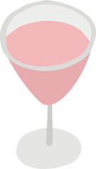 Pink Cocktail Drink Top Illustration