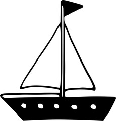 Sailboat Doodle Illustration
