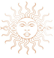 Sun with face illustration