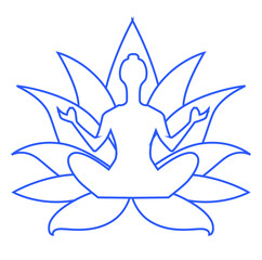Abstract man in a lotus pose illustration
