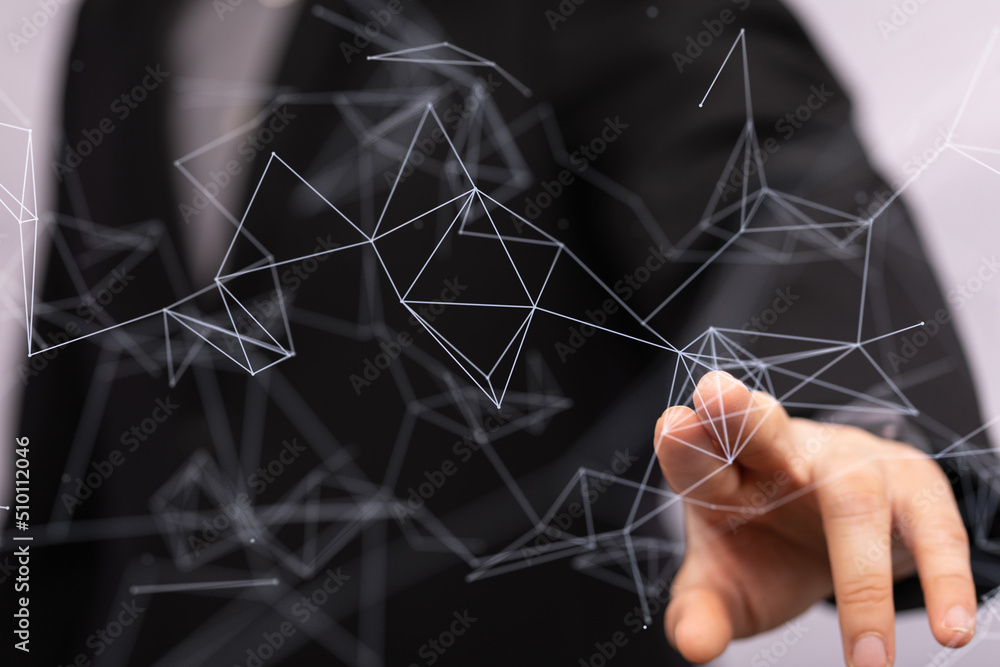 Aufkleber touch futuristic wave, futuristic data stream