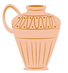Clay or ceramic antique vase illustration