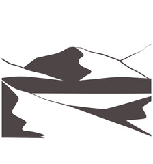 Line landscape with mountain illustration