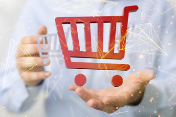 Shopping Cart Flat Design E-Commerce Icon