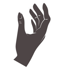 Abstract woman hand silhouette illustration