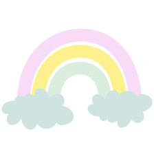 Abstract rainbow with cloud illustration