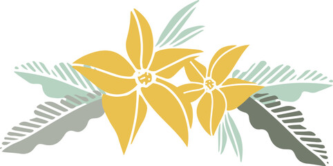Hand drawn tribal illustration s with flowers © ASTUDIO