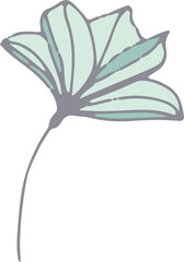 Yellow flowers and leaves vector hand drawn illustration