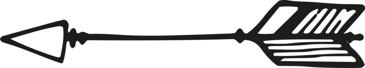 Tribal arrows hand drawn, arrows set, black arrows