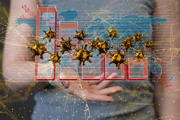 virus Connecting lines and dots.Big data visualization