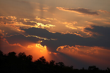 Sonnenuntergang - Krüger Park Südafrika / Sundown - Kruger Park South Africa /