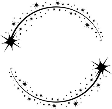 Stardust shiny star circle frame