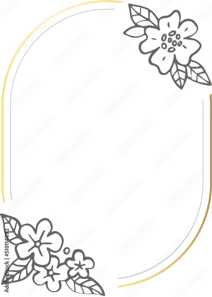 Wall mural wedding invitation label with floral frame