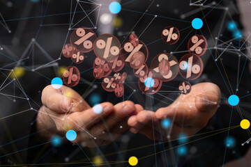 sale digital percent in hand.