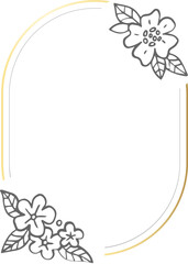 Wedding invitation label with floral frame