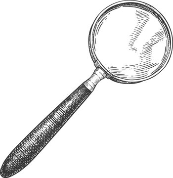 Engraved magnifying glass