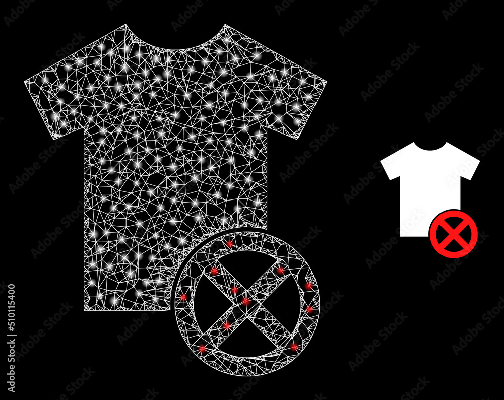 Poster network reject dress frame icon with lightspots. illuminated vector constellation is created from re