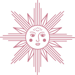 Sun with face