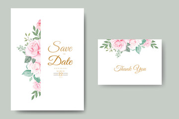 Fototapeta na wymiar Beautiful hand drawing wedding invitation floral design 