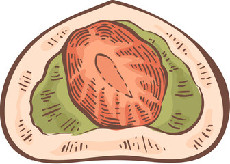 Rice mochi with strawberry