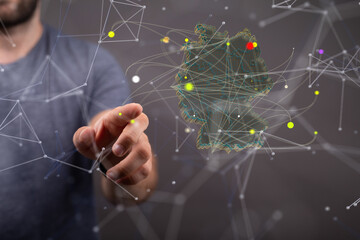 Hologram Of Germany. Map of Germany