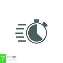 Fast time icon. Quick delivery concept. Stopwatch symbol. Vector illustration isolated. EPS 10.