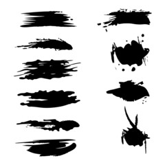 Black ink grunge brushes vector