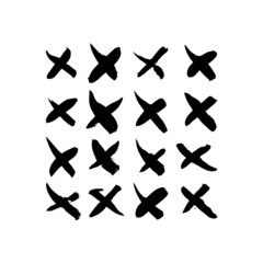 Black ink grunge brushes vector