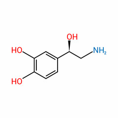 chemical structure of Norepinephrine (C8H11NO3)