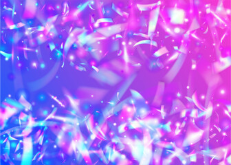 Bokeh Glitter. Surreal Foil. Laser Abstract Decoration. Modern Art. Holographic Texture. Blue Blur Effect. Metal Element. Carnival Confetti. Pink Bokeh Glitter