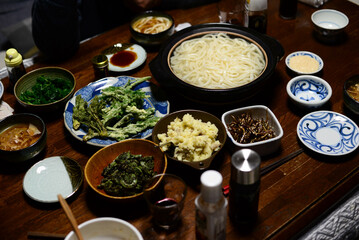Udon noodles straight from the pot and not soaked in cold water.