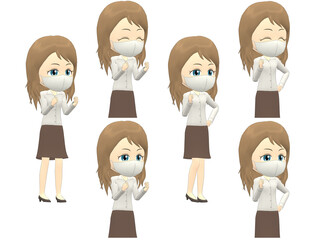 [Rejoice A] Caucasian Woman shirts wavy hair oblique angle