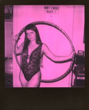 Woman Hula Hooping in Lingerie