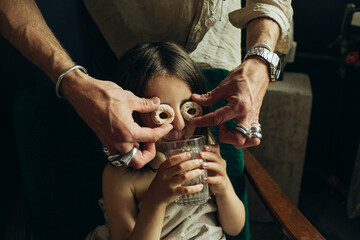 Bagel face of little girl