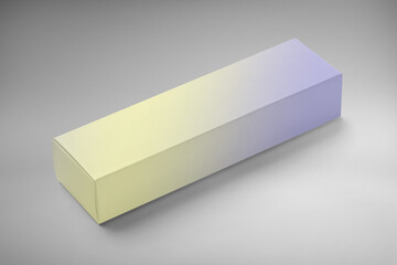 Multi colored box isolated on light grey background. High resolution.