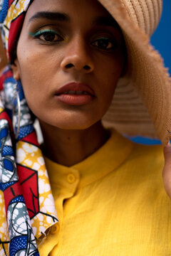 Summer portrait with African print scarf