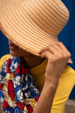 Portrait close up detail of the lips