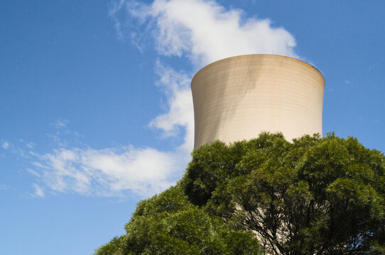 Large cooling tower at power plant