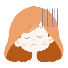 がっかりしている女の子のイラスト